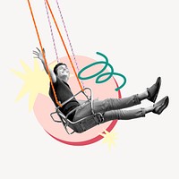 Carefree man on swing remix