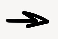 Black arrow doodle graphic vector