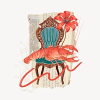 King crayfish ephemera remix illustration