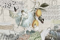 Vintage ballerina ephemera remix background