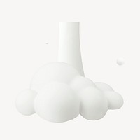 White cloud, 3D rendering weather graphic