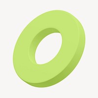 Green ring shape, 3D geometric graphic psd