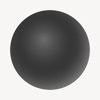 Black sphere shape, 3D circle graphic psd
