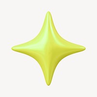 3D sparkle shape, golden star graphic psd