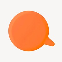 Orange speech bubble, 3D shape psd