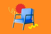 Arm chair, fun remixed background