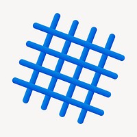 Blue net, 3D grid shape   collage element psd