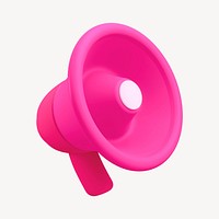 Pink megaphone 3D    collage element psd