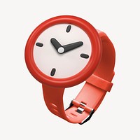 Analog watch, 3D digital device illustration