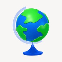 Earth globe, 3D world   collage element psd