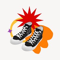 Cool sneakers, colorful remix clip art
