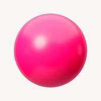 Pink ball 3D geometric   collage element psd