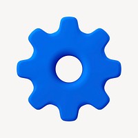 Mechanical gear, 3D icon collage element psd