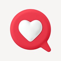 Love reaction, 3D icon collage element psd