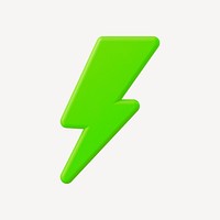 Thunderbolt, 3D flash sale symbol   collage element psd