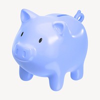 Piggy bank 3D finance object   collage element psd