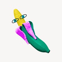 Funky banana, 3D rendering illustration