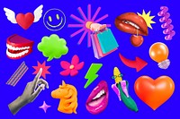 Funky lifestyle 3d clipart set