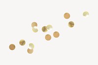 Gold confetti, business collage element psd