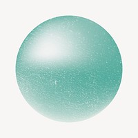 Green ball, shape collage element psd