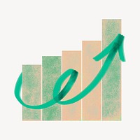 Growing bar chart, business growth remix psd