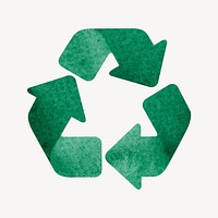 Recycling symbol, business collage element psd