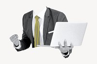 Successful suit, business collage element psd