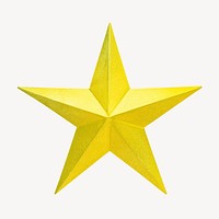 Yellow star, business collage element psd