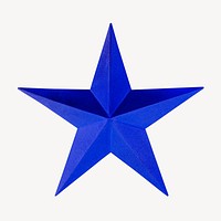 Blue star, business collage element psd