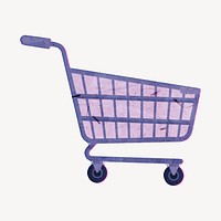 Shopping cart, business collage element psd