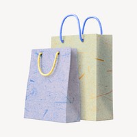 Paper shopping bags, business collage element psd