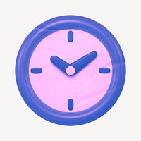 Pink clock, business collage element psd