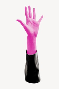 Businesswoman raised hand, business collage element psd