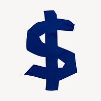 Dollar sign, blue paper texture element psd