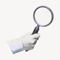 Magnifying glass, business collage element psd