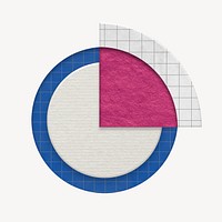 Paper pie chart, business collage element psd