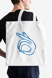 Canvas tote bag mockup, realistic design psd