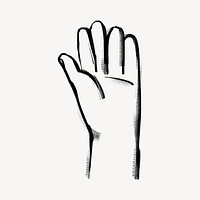 Raised hand, gesture doodle psd