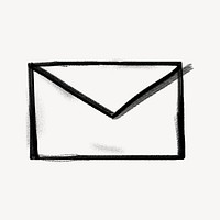 Letter envelope doodle, email icon psd