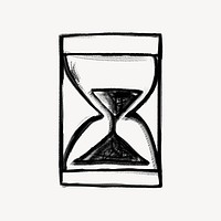 Hourglass, time management business doodle