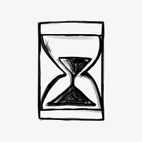 Hourglass, time management business doodle psd