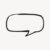 Speech bubble, cute shape doodle psd