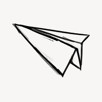 Paper plane doodle, messenger icon psd