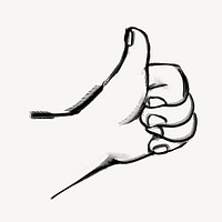 Thumbs up, good job gesture doodle psd