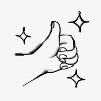 Thumbs up, good job gesture doodle