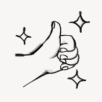 Thumbs up, good job gesture doodle psd