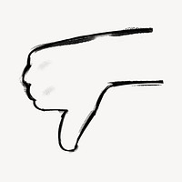 Thumbs down, disagreeing gesture doodle psd