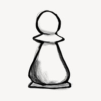 Chess piece, business strategy doodle
