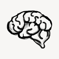 Human brain, knowledge, education doodle psd