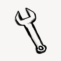 Wrench doodle, fixing tool psd